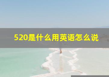 520是什么用英语怎么说