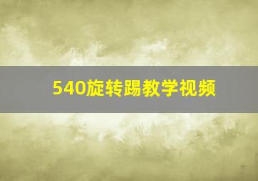 540旋转踢教学视频