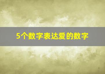 5个数字表达爱的数字