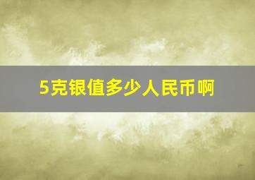 5克银值多少人民币啊