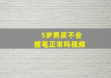 5岁男孩不会握笔正常吗视频