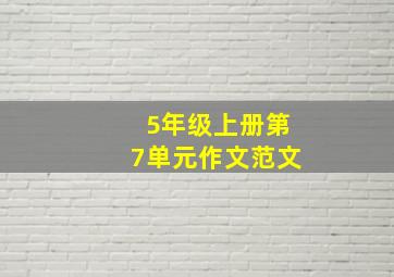 5年级上册第7单元作文范文