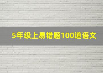 5年级上易错题100道语文