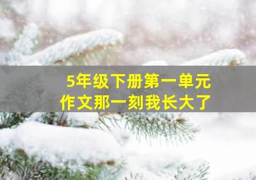 5年级下册第一单元作文那一刻我长大了