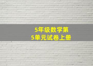 5年级数学第5单元试卷上册