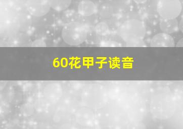 60花甲子读音