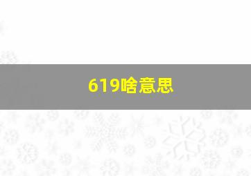 619啥意思