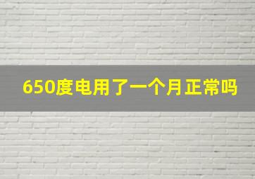 650度电用了一个月正常吗