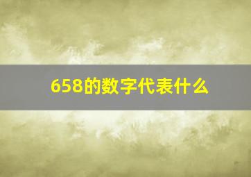 658的数字代表什么