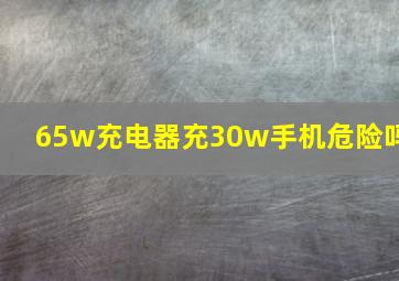 65w充电器充30w手机危险吗