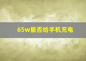 65w能否给手机充电