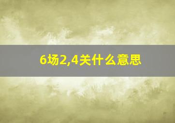 6场2,4关什么意思