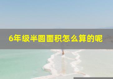 6年级半圆面积怎么算的呢