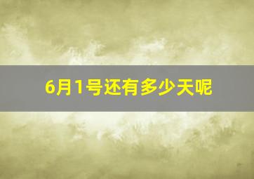 6月1号还有多少天呢