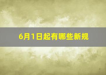 6月1日起有哪些新规