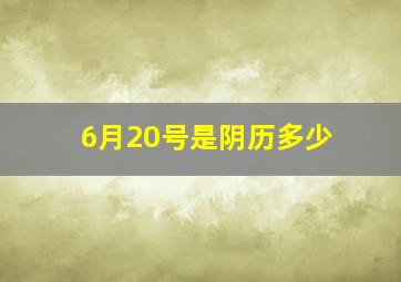 6月20号是阴历多少