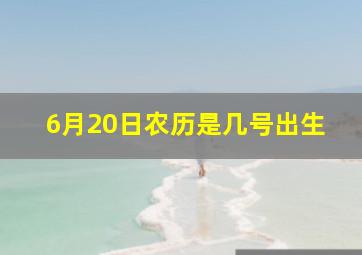 6月20日农历是几号出生