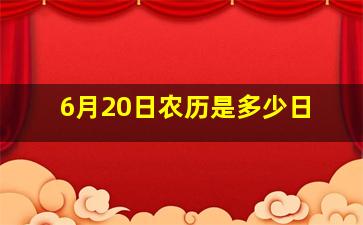 6月20日农历是多少日