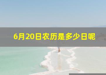 6月20日农历是多少日呢