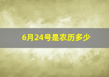 6月24号是农历多少