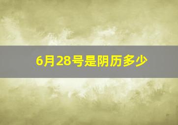 6月28号是阴历多少