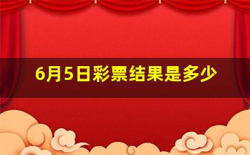 6月5日彩票结果是多少