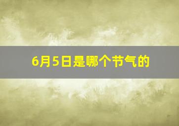 6月5日是哪个节气的