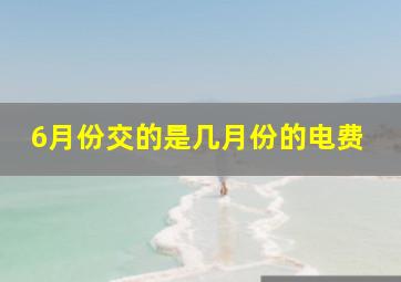 6月份交的是几月份的电费