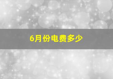 6月份电费多少