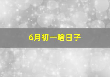 6月初一啥日子