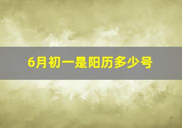 6月初一是阳历多少号