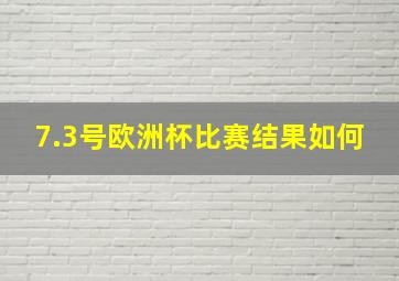 7.3号欧洲杯比赛结果如何