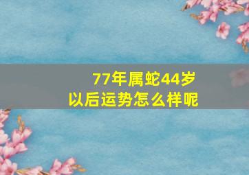 77年属蛇44岁以后运势怎么样呢