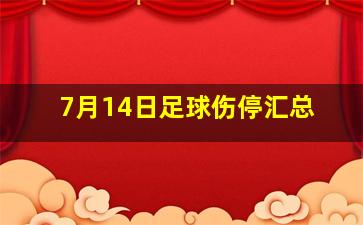 7月14日足球伤停汇总