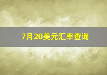 7月20美元汇率查询