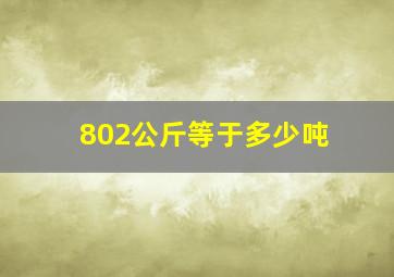 802公斤等于多少吨