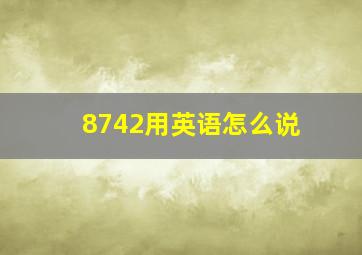 8742用英语怎么说