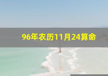 96年农历11月24算命