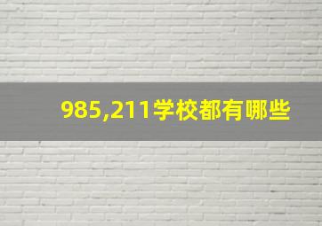 985,211学校都有哪些