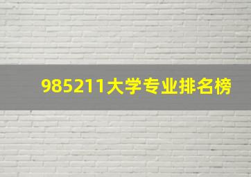 985211大学专业排名榜