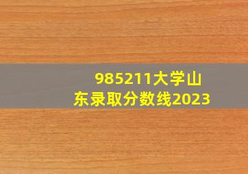 985211大学山东录取分数线2023