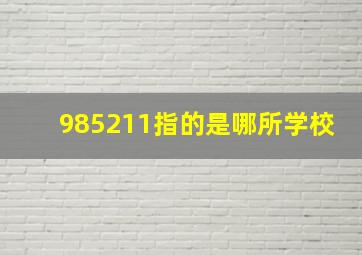 985211指的是哪所学校