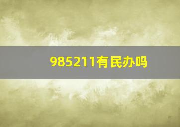 985211有民办吗