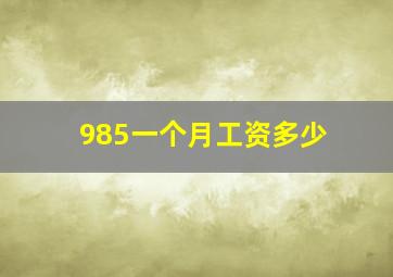 985一个月工资多少