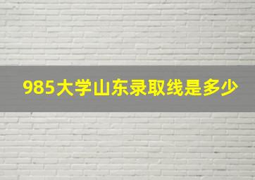 985大学山东录取线是多少