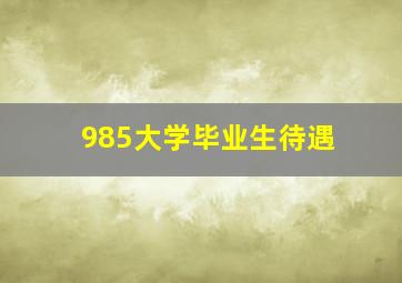 985大学毕业生待遇