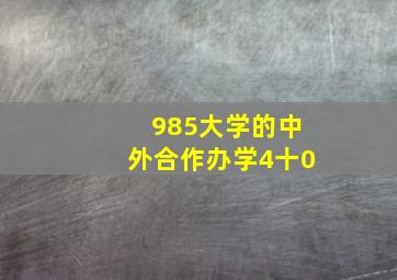 985大学的中外合作办学4十0