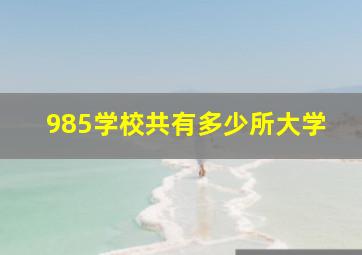 985学校共有多少所大学