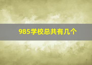 985学校总共有几个