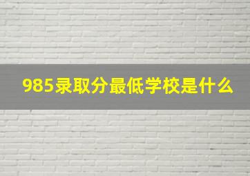 985录取分最低学校是什么